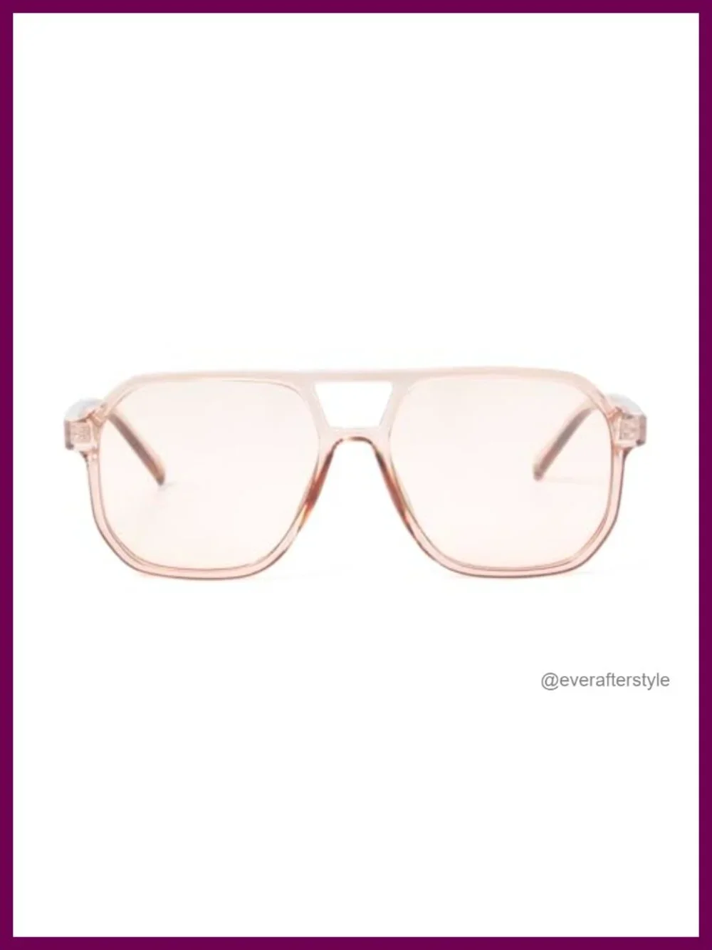Oversized Retro Clear Aviator Sunglasses UV400 Women Men Square Frame